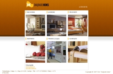 Daiļrade Koks – mājaslapas www.dailrade.lv ekrānuzņēmums